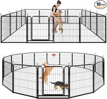 Kfvigoho Dog Playpen Outdoor Extra Wide 16 Piece Panels Heavy Duty Dog Fence by Committedtobetterpetlife