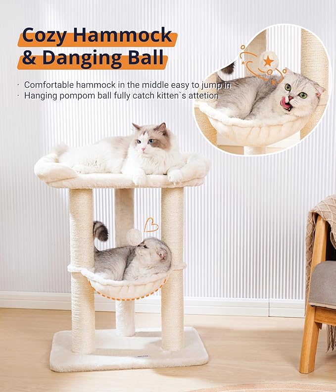 Happi N Pets 28" Cat Tree, Large Bed - Image 6