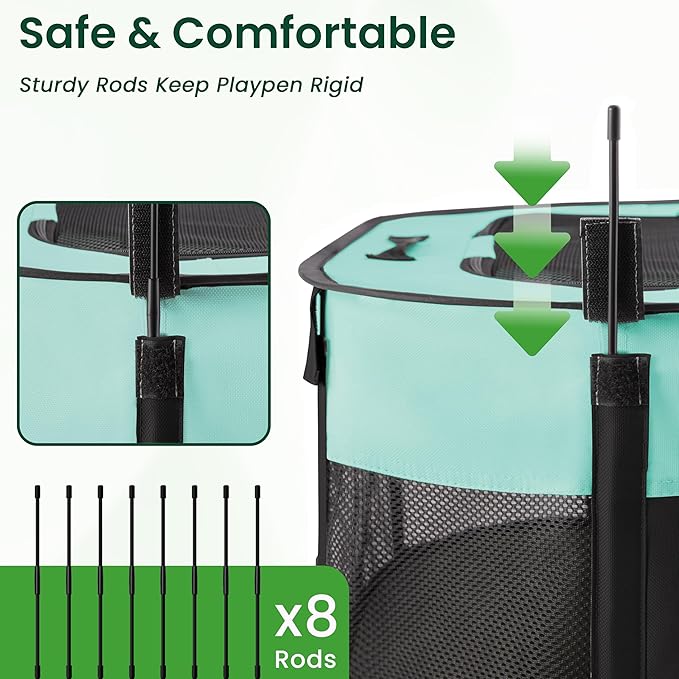 Love's Cabin Medium Dog Tent Crate, Portable Foldable Pop Up Dog Kennel Playpen - Image 6