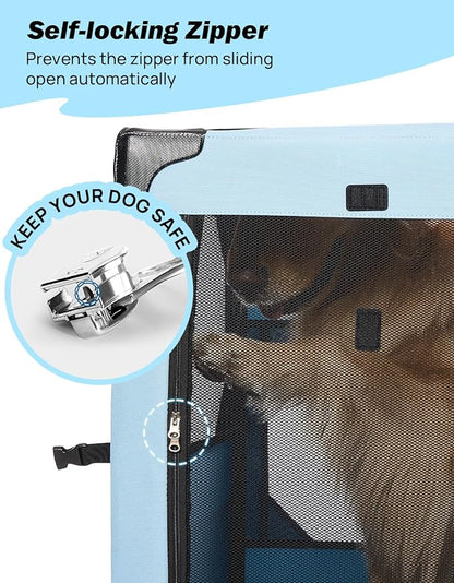 JOYTUTUS 38 Inch Collapsible Dog Crate, Steel Frame 8-Bar Foldable Soft Kennel - Image 4
