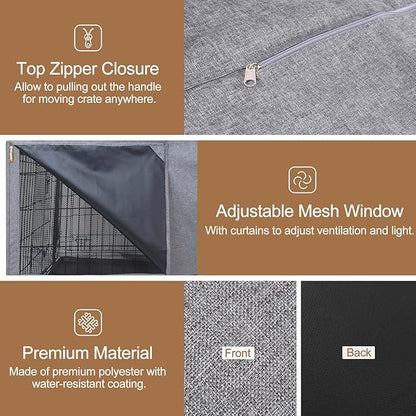 HiCaptain Breathable Dog Crate Cover 30 Inch, Durable Heavy Duty Kennel Cover - Image 5