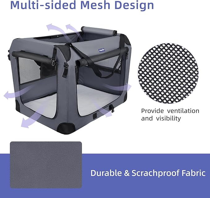 Petprsco 40 Inch Collapsible Dog Crate, Portable Dog Crates - Image 5