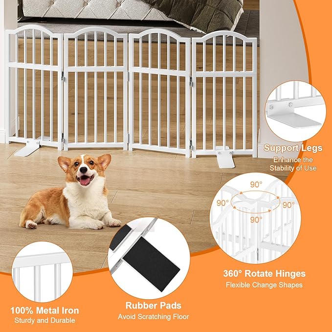 Snughome Dog Gate Indoor, 23.62" H Freestanding Short Dog Door Gates - Image 4