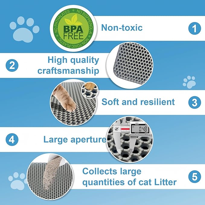 Double Layer Honeycomb Ultra Soft Cat Litter Mat - Image 6