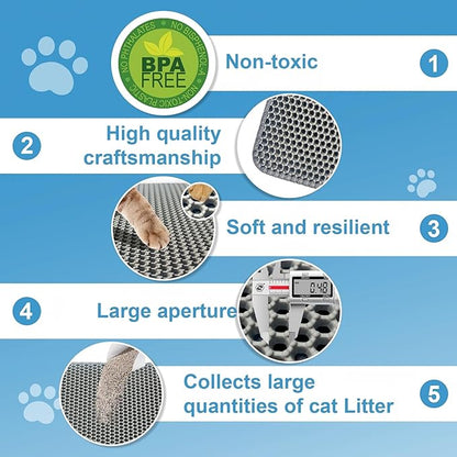 Double Layer Honeycomb Ultra Soft Cat Litter Mat - Image 6