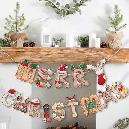 Merry Christmas Banner- Naughty Xmas Party Decoration, Hilarious Holiday Banner - Image 3