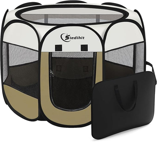 Siedihit Dog Cat Playpen, Medium Puppy Pet Playpen, Dog Crate Tent Cage by Siedihit