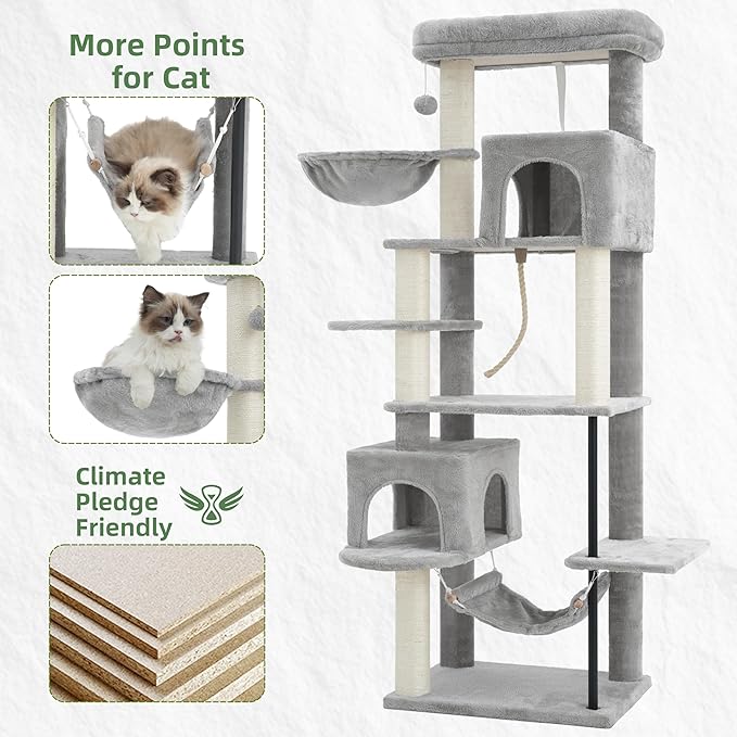 Gitelsnour Cat Tree for Indoor Cats Large Adult, 70.5'' Cat Tower - Image 5