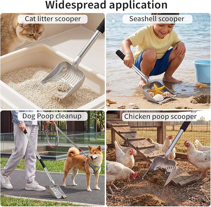 Yangbaga Metal Cat Litter Scoop:Detachable Long Handle Litter Scooper - Image 6