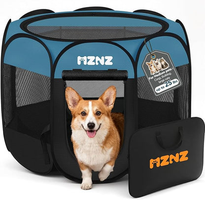 Dog Cat Playpen, Portable Puppy Pet Crate Indoors by MZNZ