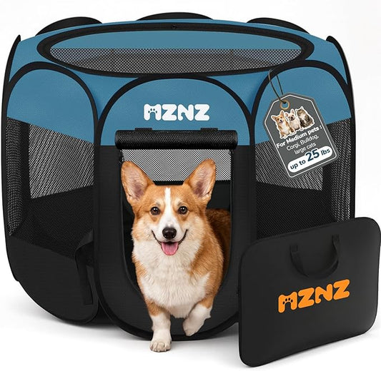 Dog Cat Playpen, Portable Puppy Pet Crate Indoors by MZNZ