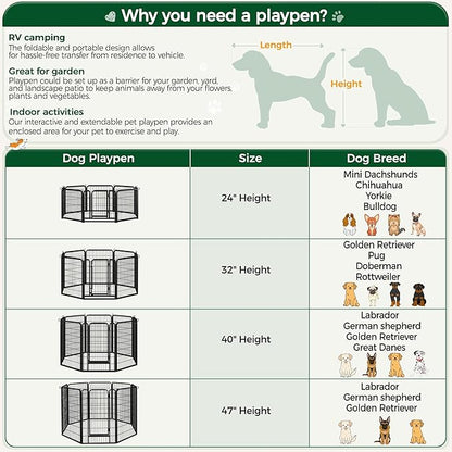 Yaheetech Dog Playpen Outdoor, 32 inch 12 Panels Dog Pen Indoor Heavy Duty - Image 9