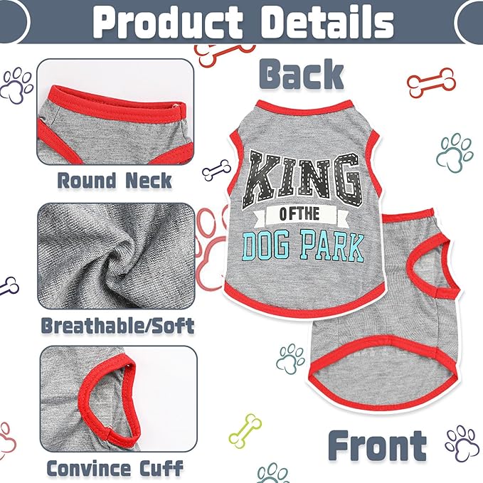 4 Pieces Dog Clothes for Small Dogs Boy Summer Puppy Clothes for Chihuahua - Image 5