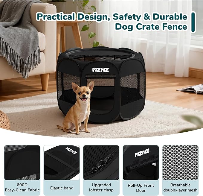 Dog Cat Playpen, Portable Small Animal Playpen Crate Indoor - Image 7