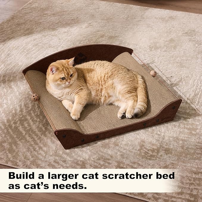ZOMISIA 2 Pack 26'' Cardboard Cat Scratcher Bed - Image 2