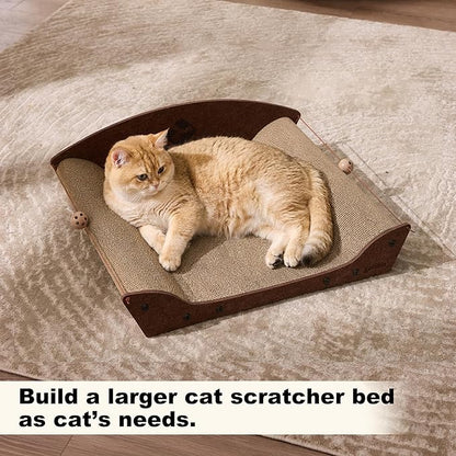 ZOMISIA 2 Pack 26'' Cardboard Cat Scratcher Bed - Image 2