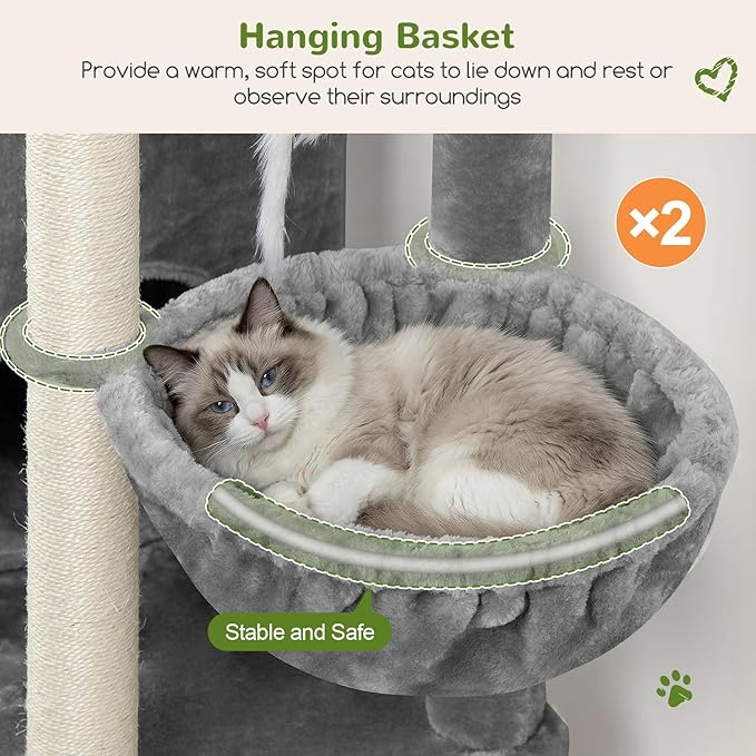Globlazer Cat Tree Tower for Indoor Cats, Sturdy Adult Cat Tree House for Large - Image 4