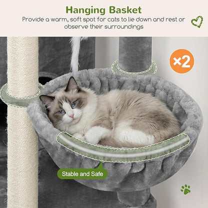 Globlazer Cat Tree Tower for Indoor Cats, Sturdy Adult Cat Tree House for Large - Image 4