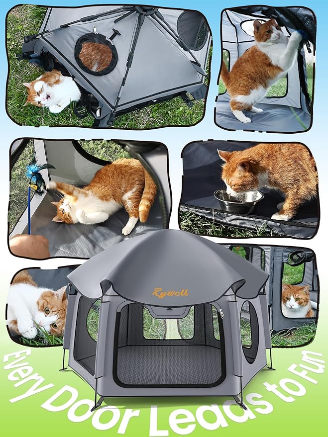Medium Cat Catio Outdoor Cat Enclosure, 35.4" Pop-Up Catio - Image 3