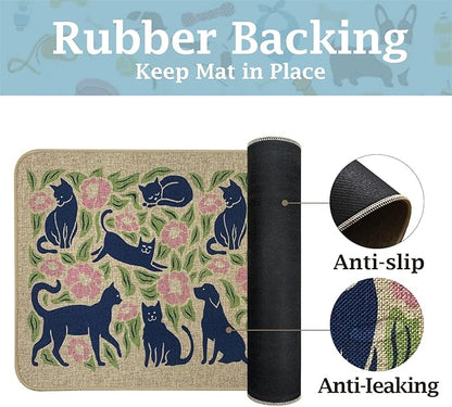 SHIYUE Dog Food Mats for Floors, Absorbent Cat Bowl for Food and Water - Image 2