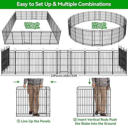Kfvigoho Heavy Duty Dog Playpen: 24 Steel Panels 47" Height, Square Steel Pipe - Image 8
