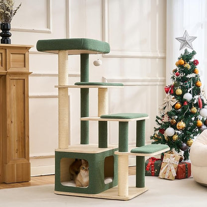 Modern Wood Cat Tree Tower for Large Cats - Image 7