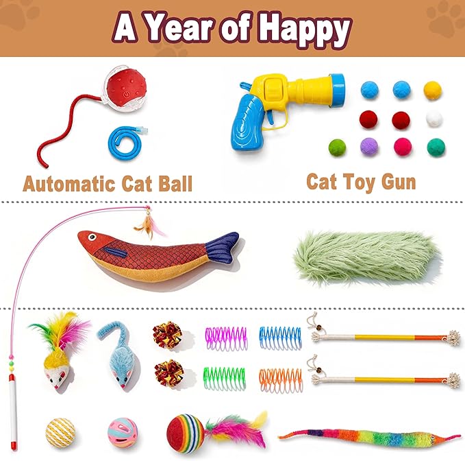 31 Pcs Interactive Cat Toys for Indoor Cats, Cat Tunnel - Image 6