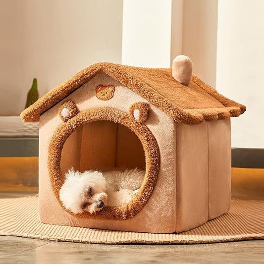 JIUPETY Dog House Dog Bed with Cover Cave with Non-Slip Bottom, M Size Tent Bed by JIUPETY