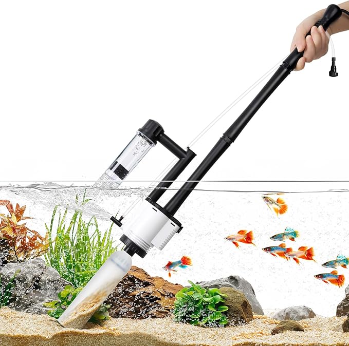 AQQA Electric Aquarium Gravel Cleaner, 8-in-1 Fish Tank Vacuum, Water Changer - Image 8