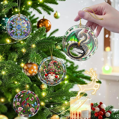 Dragon Stained Glass Ornament, Christmas Ornaments, Xmas Tree Decorations - Image 4