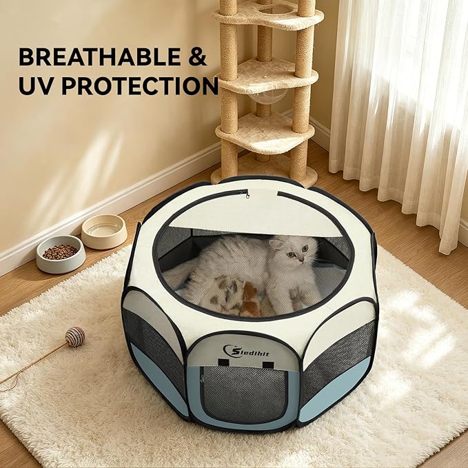 Siedihit Dog Cat Playpen, Puppy Pet Playpen Indoor - Image 5