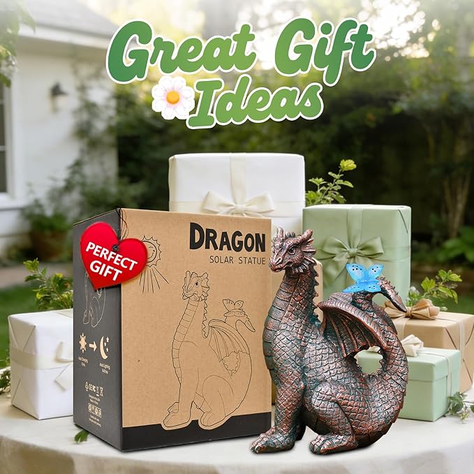 Nacome Solar Dragon Outdoor Statues - Image 2