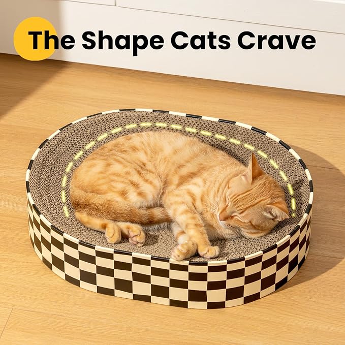 Conlun Large Oval Cat Scratcher Bowl, Cardboard Cat Scratching Pad & Lounge Bed - Image 5