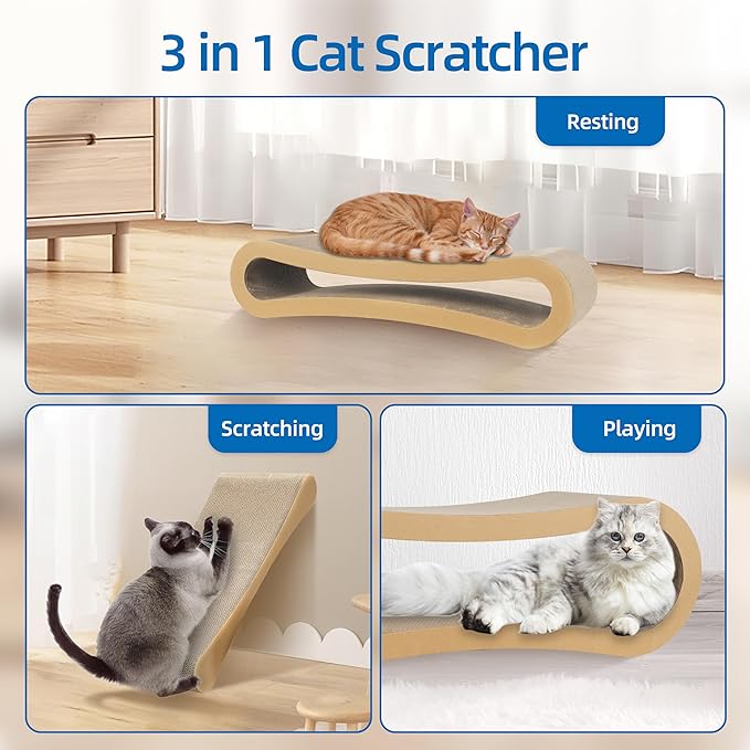 3 in 1 Cat Scratcher Cardboard, Cat Scratching Board Furniture Protector - Image 5