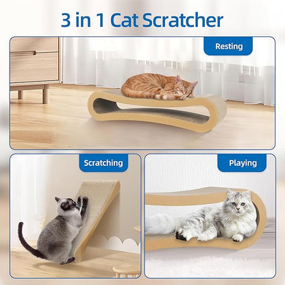3 in 1 Cat Scratcher Cardboard, Cat Scratching Board Furniture Protector - Image 5
