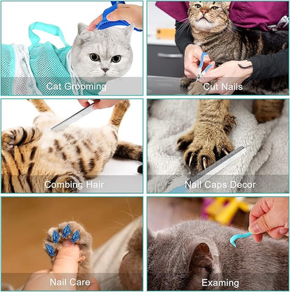 JULMELON Cat Washing Bag 10 PCS Set, Adjustable Cat Shower Net Bag and Pet - Image 4