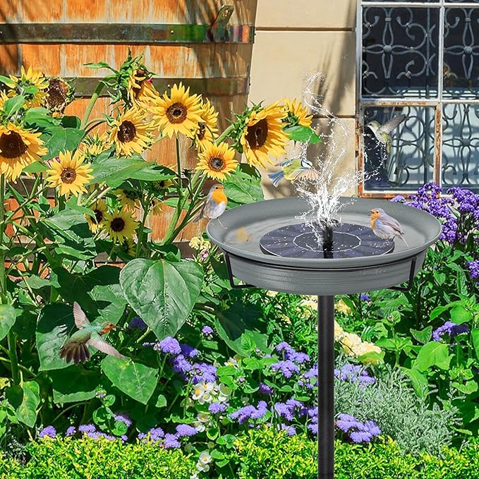 28In Freestanding Birdbaths Bowl Outdoor, Free Standing Garden Bird Bath Bird - Image 4