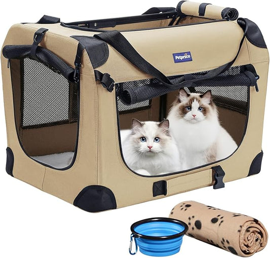 Petprsco Portable Collapsible Dog Crate, Travel Dog Crate 24x17x17 by Petprsco