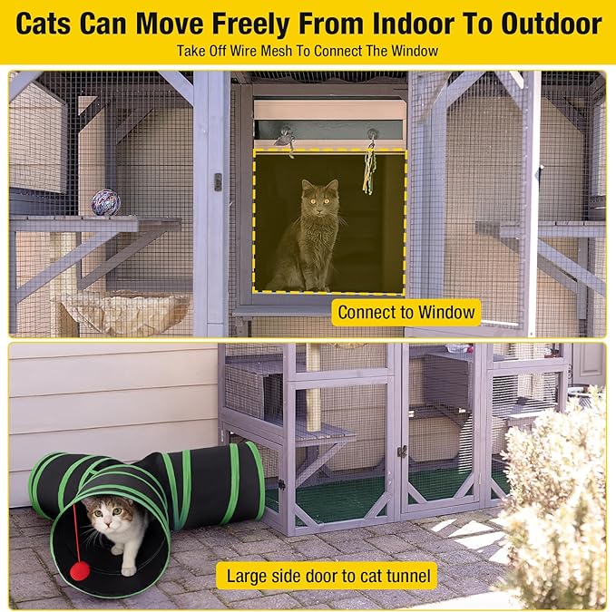 Window Catio Outdoor Cat Encolsure Large Cat House Walk in Kitty Shlter - Image 4