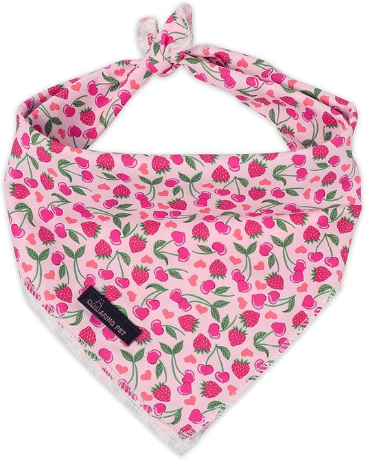 ARING PET Girl Dog Bandanas, Cute Summer Strawbery Cherry Pet Bandana Scarf by ARINGPET