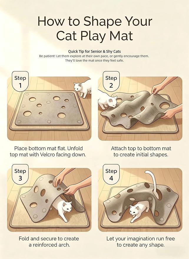 3D Interactive Cat Toys for Indoor Cats, Versatile Hide & Seek Tunnel Cat Play - Image 2