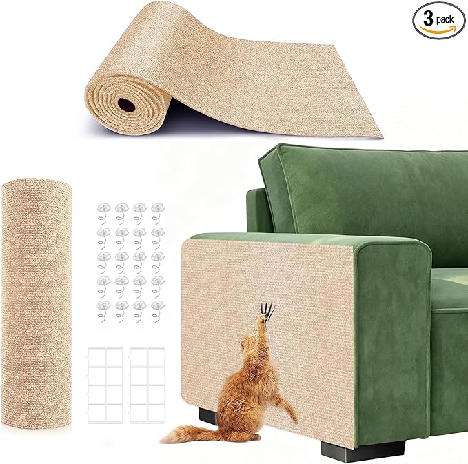 78.7"X15.8" Self-Adhesive Cat Scratching Mat, Couch Protector from Cat Claws by Unknown