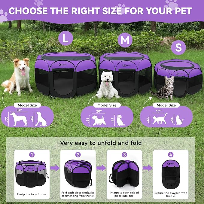 Siedihit Large Dog Playpen, Puppy Pet Playpen Indoor, Dogs Tent Crates Cage - Image 8