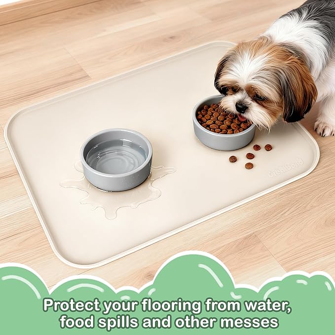 100% Waterproof Silicone Pet Feeding Mat, Warped Resistant Raised Edge BPA-Free - Image 9