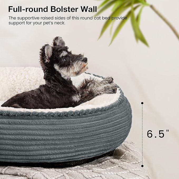 Love's cabin Round Donut Cat and Dog Cushion Bed, 24in Pet Bed - Image 5