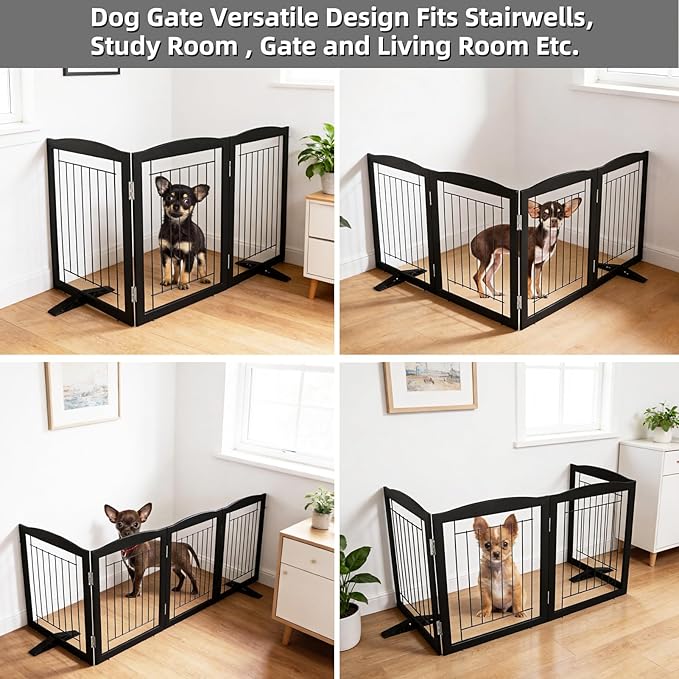 ZJSF Freestanding Dog Fence Indoor, Foldable Dog Gate - Image 4