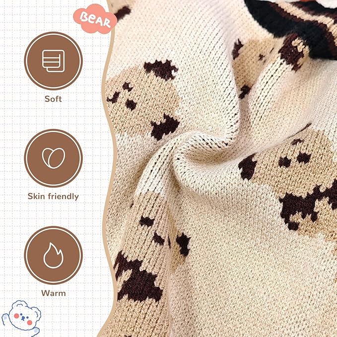 ABRRLO Small Dog Sweaters Cute Bear Dog Cardigans Clothes - Image 5