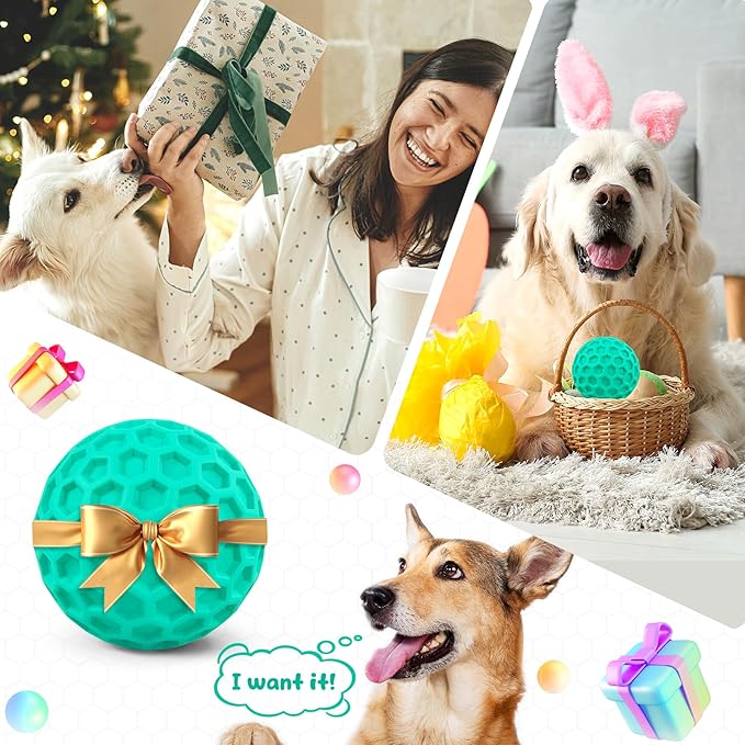 Squeaky Dog Toys for Aggressive Chewers, Indestructible Dog Balls for - Image 7