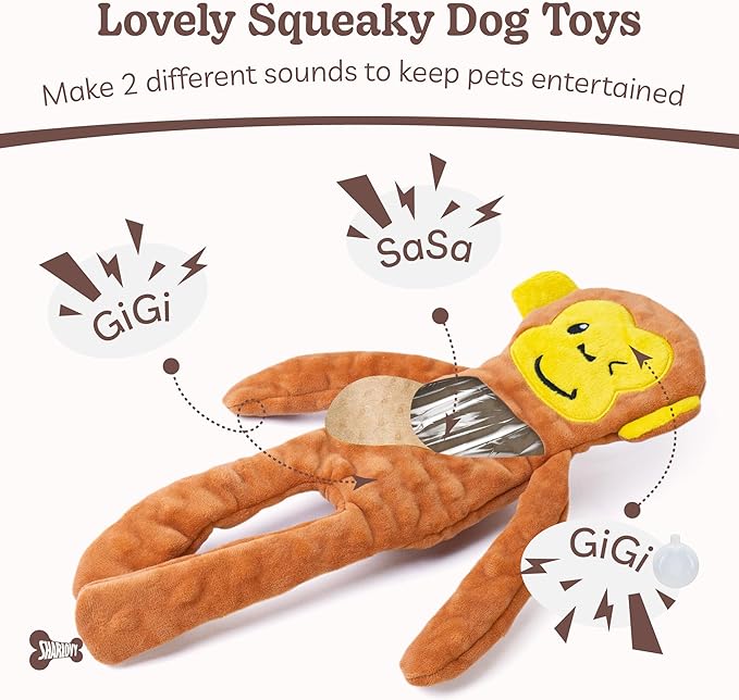SHARLOVY No Stuffing Dog Toys Squeaky - Image 3