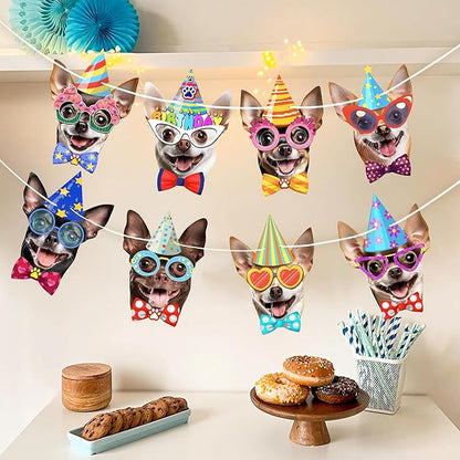 Chihuahua Birthday Garland — Photographic Chihuahua Faces Birthday Banner - Image 4
